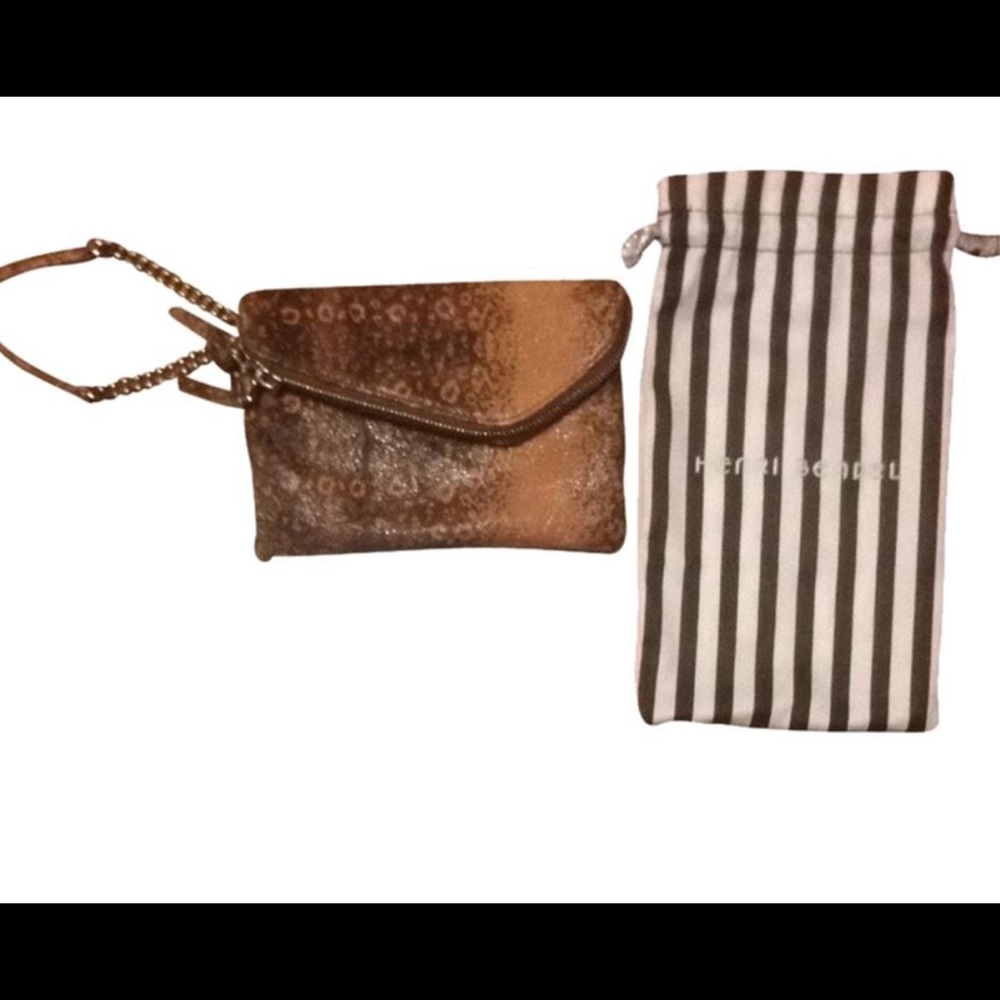 Henri bendel snakeskin print wristlet